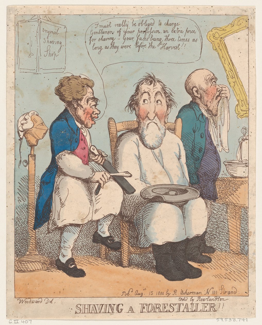 Rasatura di un forestiero, 15 agosto 1800 da Thomas Rowlandson