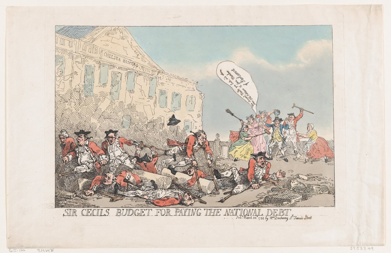 Il bilancio di Sir Cecil per pagare il debito nazionale da Thomas Rowlandson
