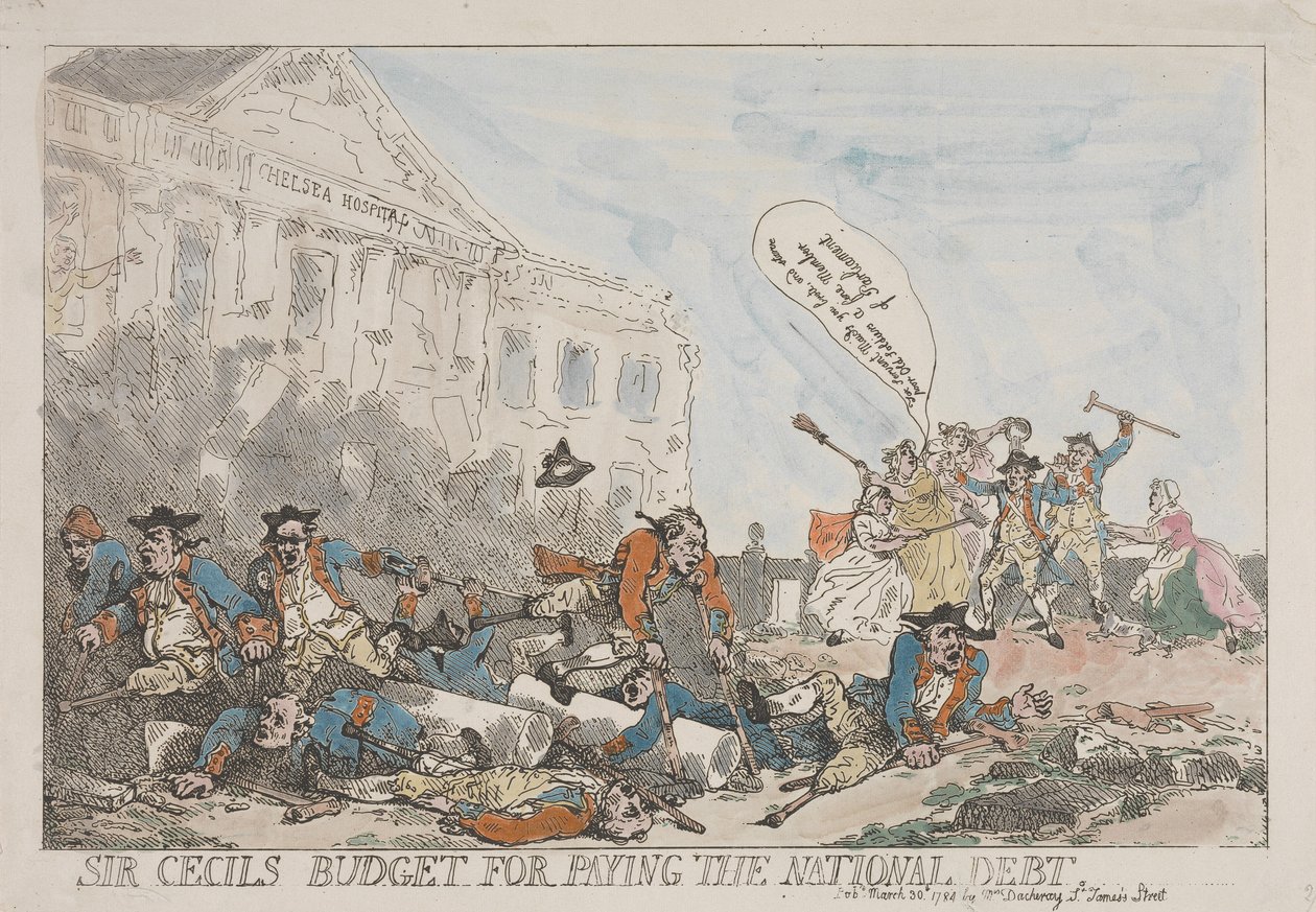 Il piano di Sir Cecil per il rimborso del debito pubblico da Thomas Rowlandson