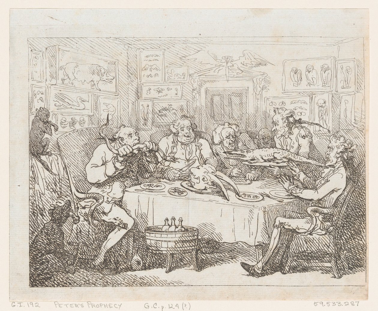 Sir Joseph Banks sta per mangiare un alligatore 