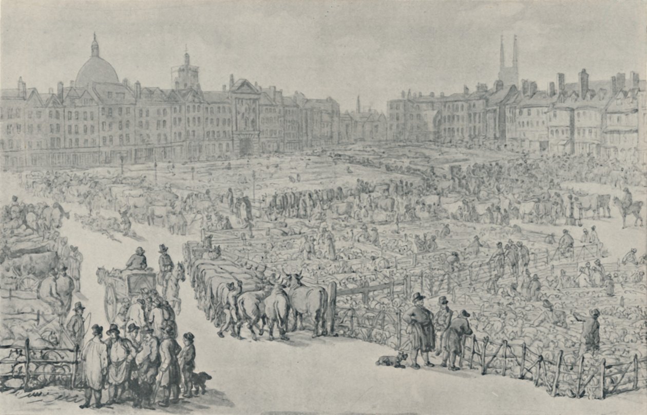 Mercato di Smithfield, 1810, 1920 da Thomas Rowlandson