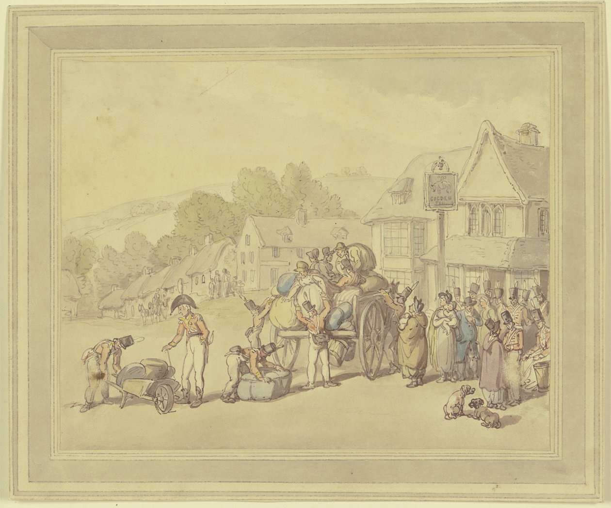Soldati davanti a una locanda da Thomas Rowlandson