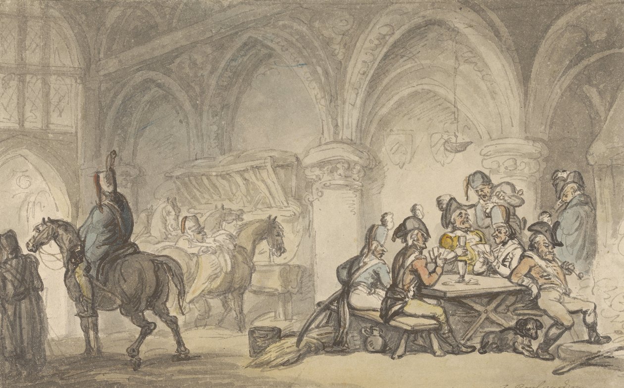 Soldati che fanno baldoria in una locanda da Thomas Rowlandson