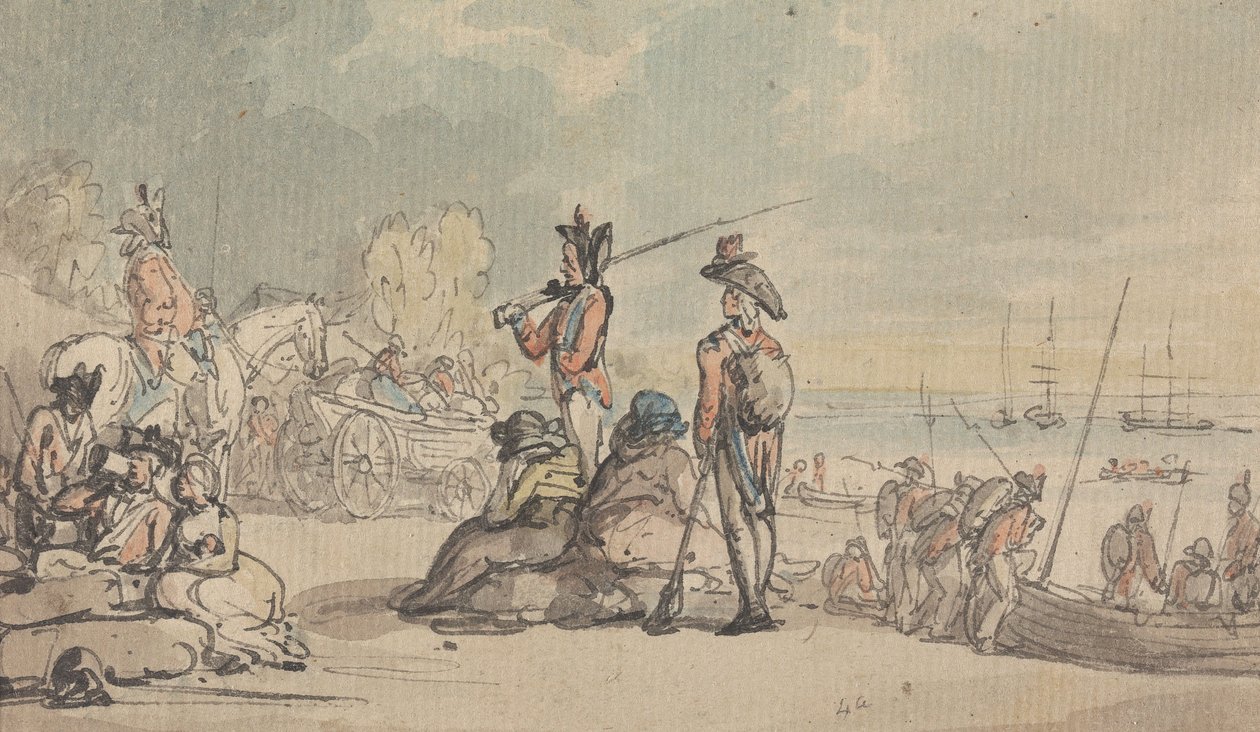 Soldati che si imbarcano da Thomas Rowlandson