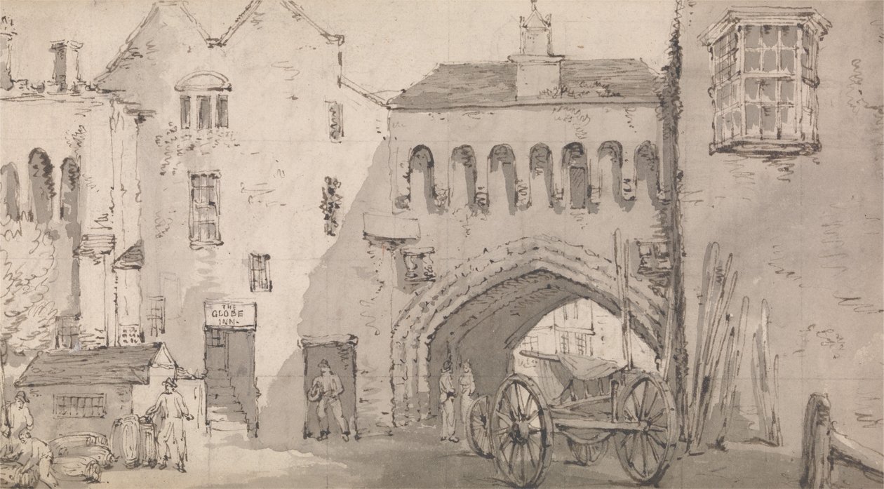Southampton, il Watergate e il Globe Inn da Thomas Rowlandson