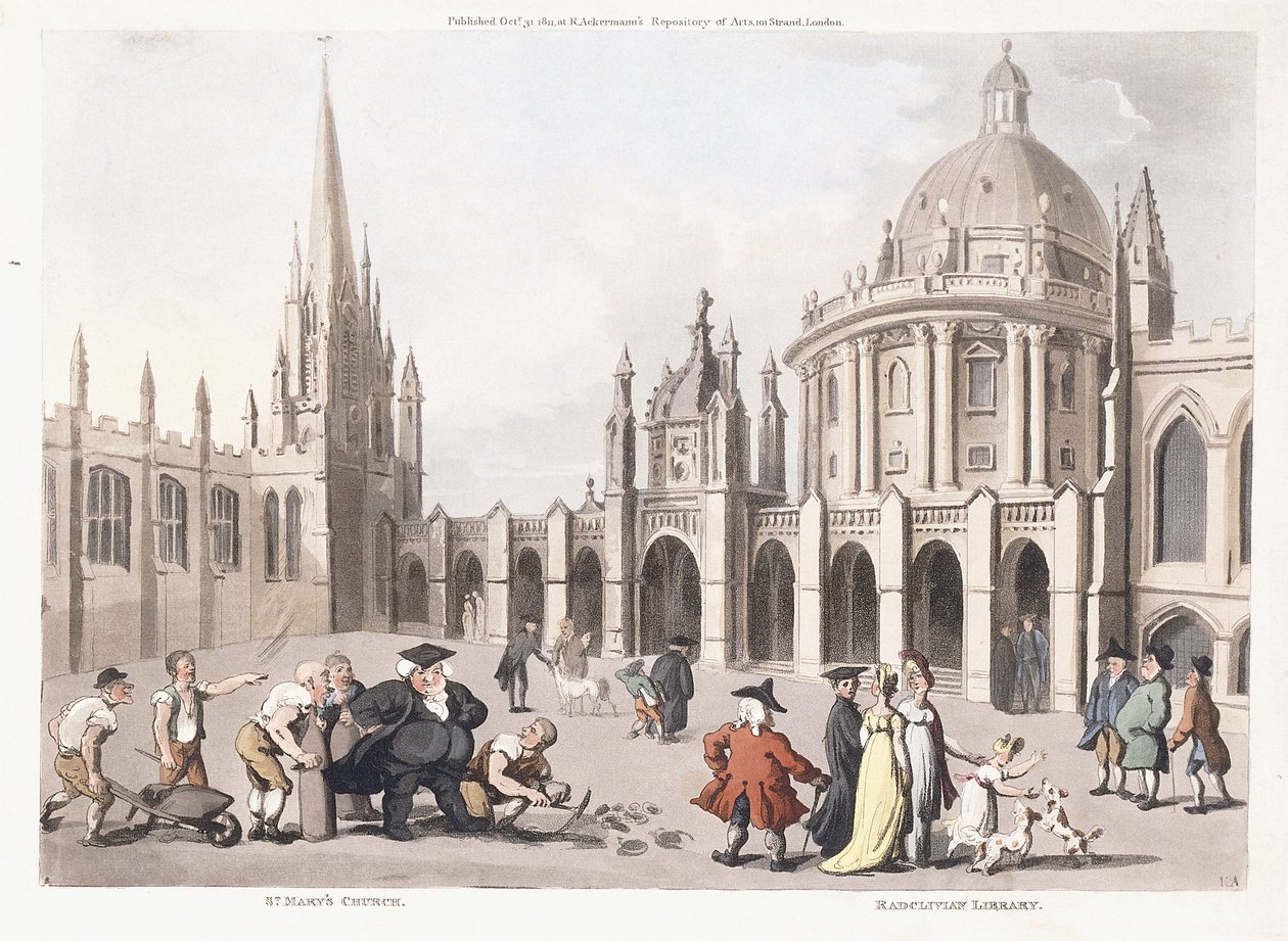 Chiesa di Santa Maria e Biblioteca Radcliviana, 1809-1811 da Thomas Rowlandson