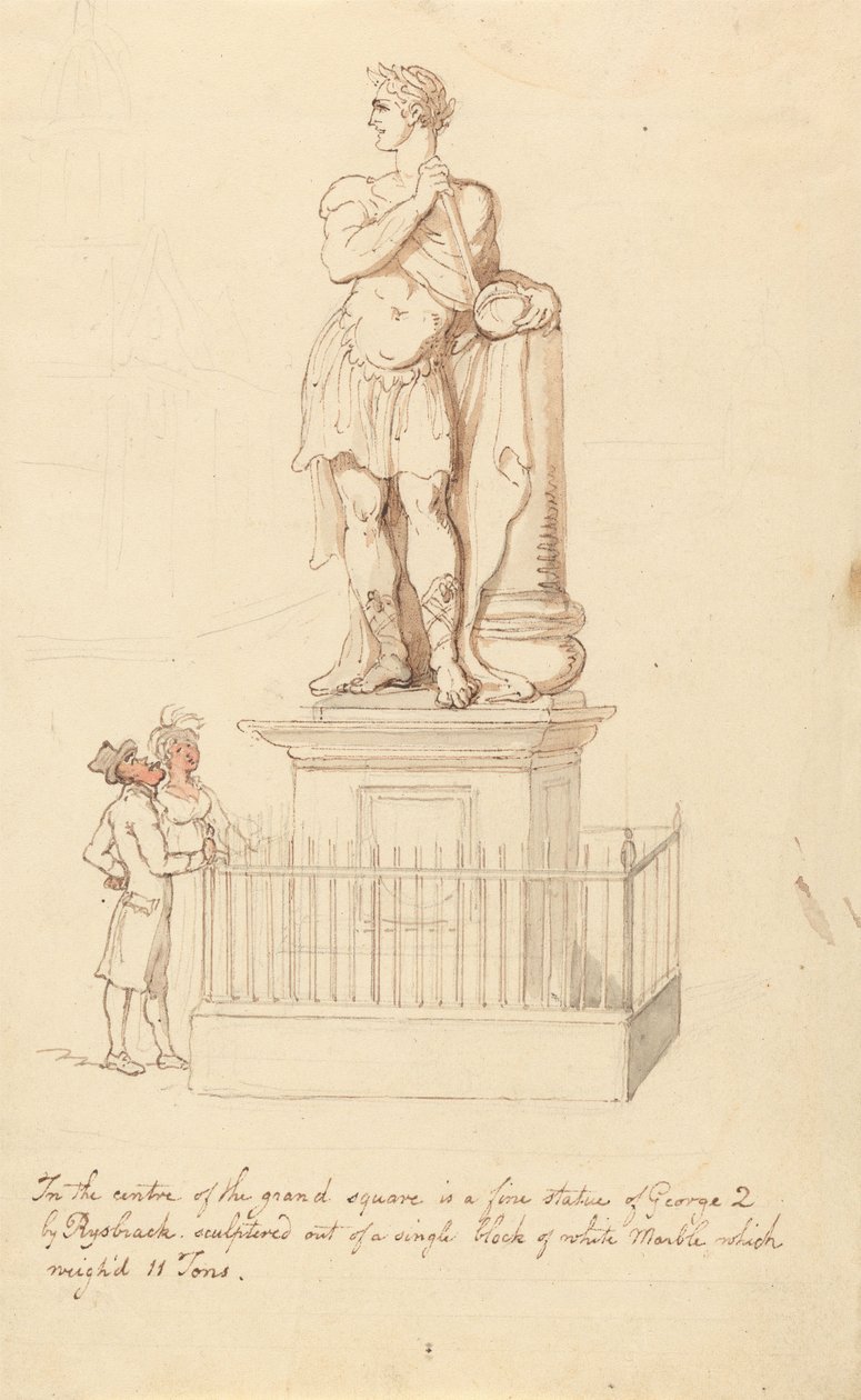 Statua di Giorgio II, Greenwich da Thomas Rowlandson