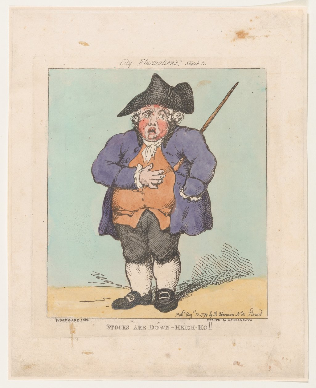 Le Azioni Sono Giù - Heigh-Ho!!, 10 agosto 1799 da Thomas Rowlandson