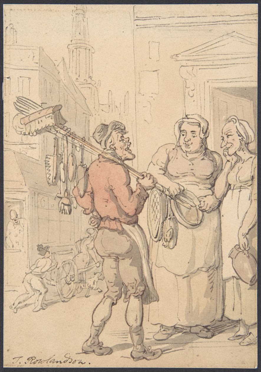 Scena di strada: venditore di spazzole da Thomas Rowlandson
