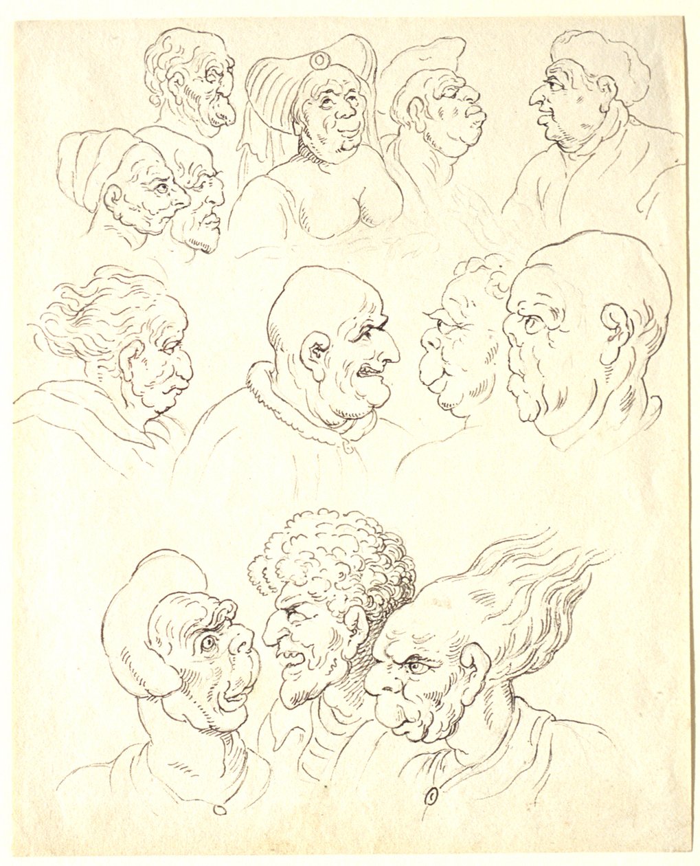 Studi di teste grottesche da Thomas Rowlandson