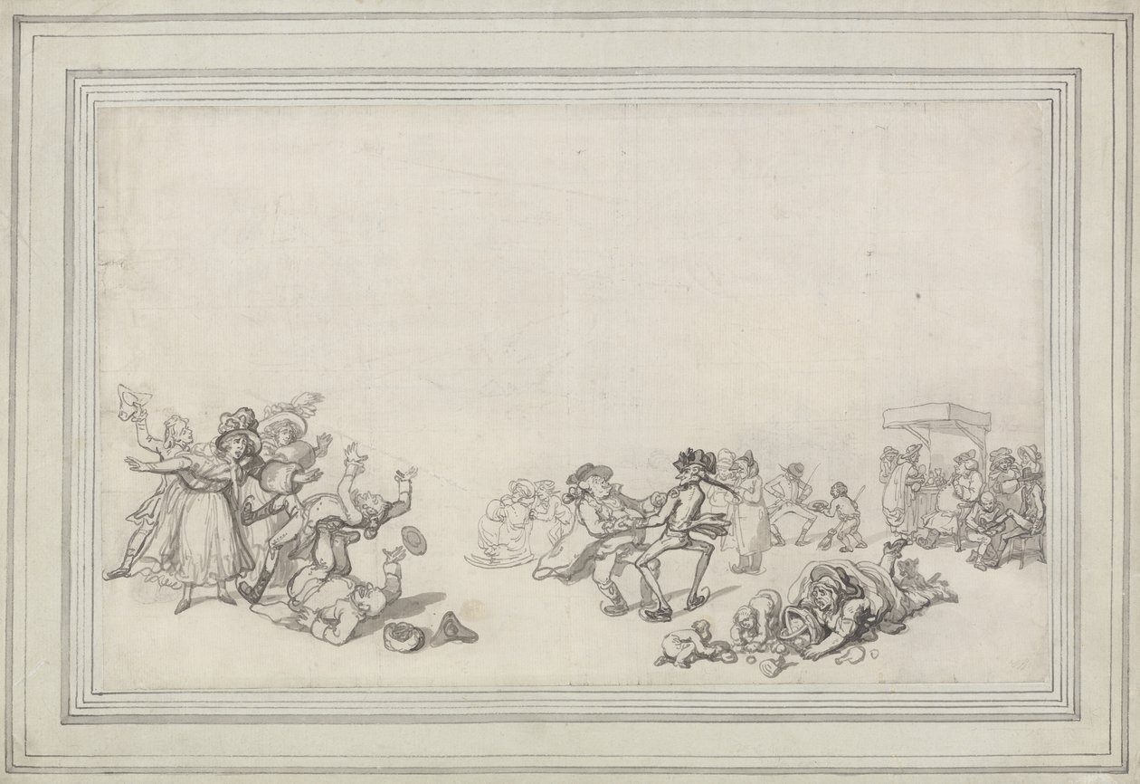 Studio di pattinatori: Pattinaggio sul Serpentine da Thomas Rowlandson