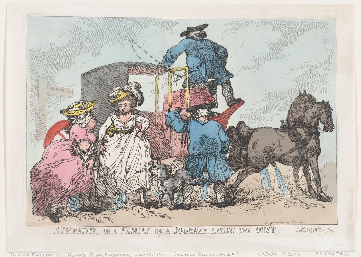 Simpatia, o Una Famiglia in Viaggio che Bagna la Polvere da Thomas Rowlandson