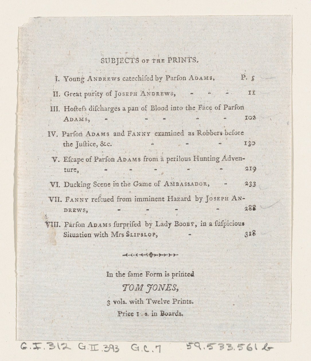 Indice: Le avventure di Joseph Andrews e del suo amico Mr. Abraham Adams, 1792 da Thomas Rowlandson