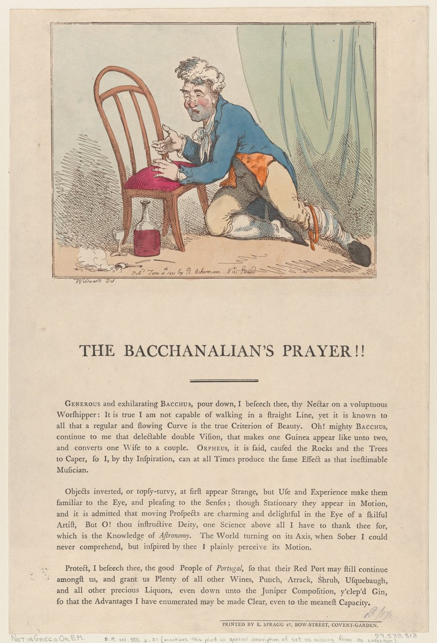 La Preghiera del Baccanale!! da Thomas Rowlandson
