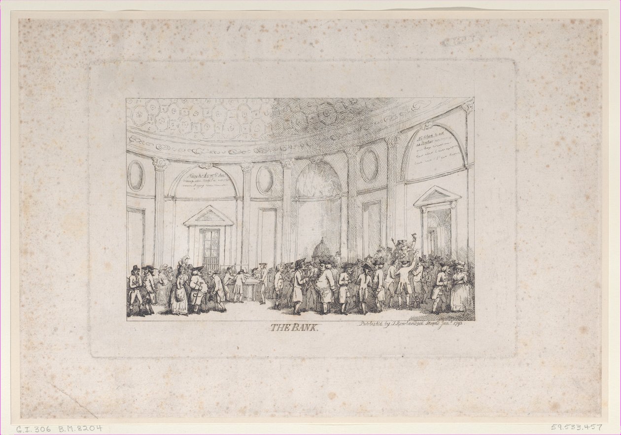 La Banca, gennaio 1792 (ristampato) da Thomas Rowlandson