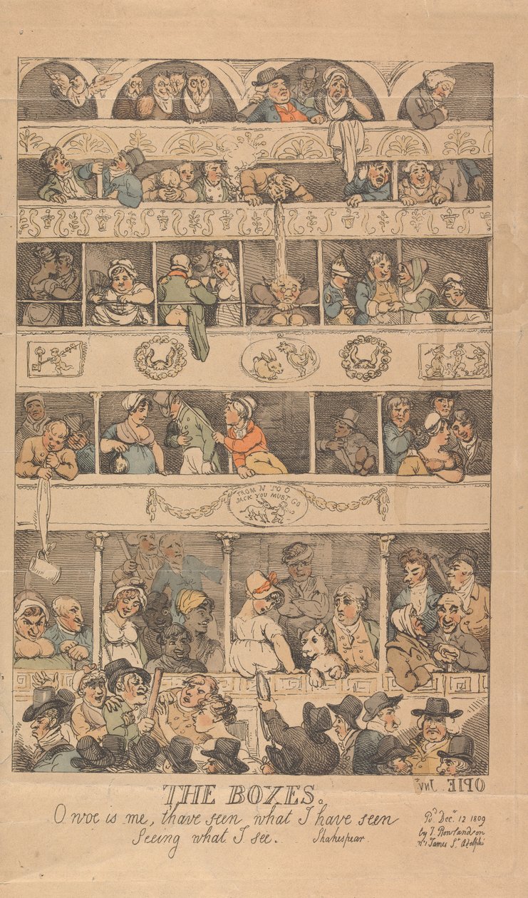 The Boxes: Oh, povero me, aver visto ciò che ho visto, vedendo ciò che vedo. da Thomas Rowlandson