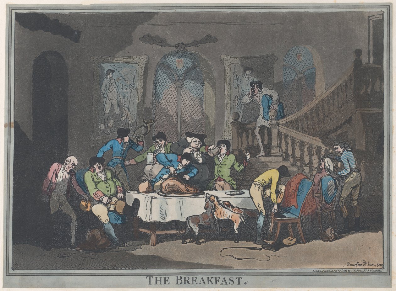 La colazione, 1 febbraio 1789 da Thomas Rowlandson