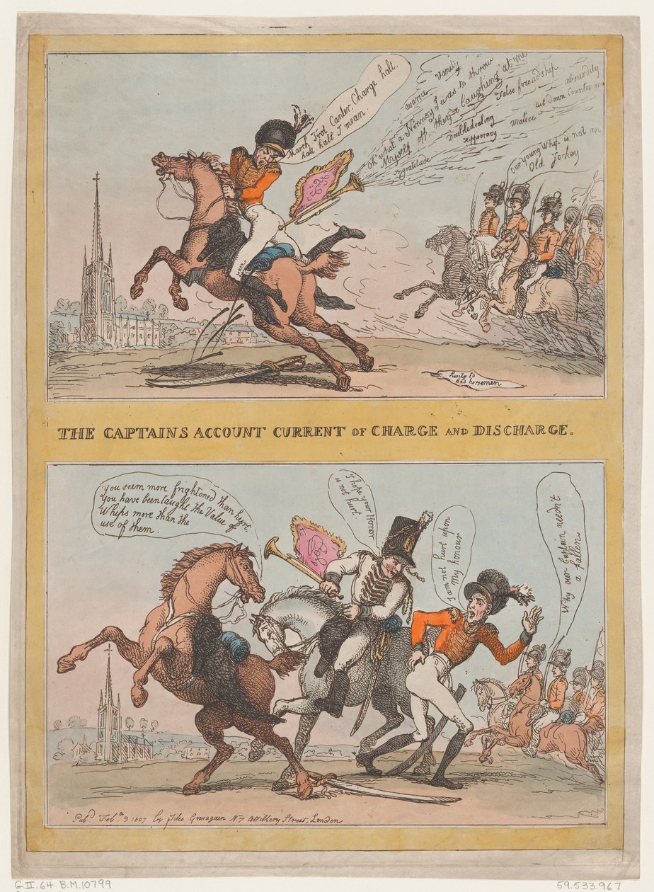 Conto Corrente del Capitano di Addebito e Accredito da Thomas Rowlandson
