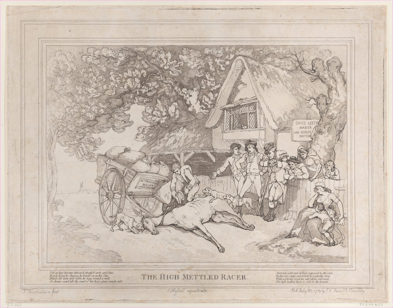 Il Cavallo da Tiro da La Vita di un Cavallo da Corsa, o Il Corridore di Alta Mettitura da Thomas Rowlandson