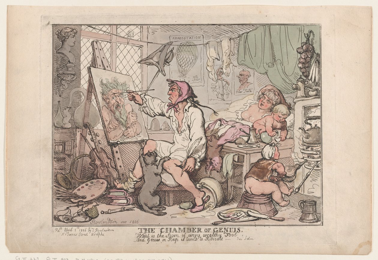 La camera del genio, 2 aprile 1806 da Thomas Rowlandson