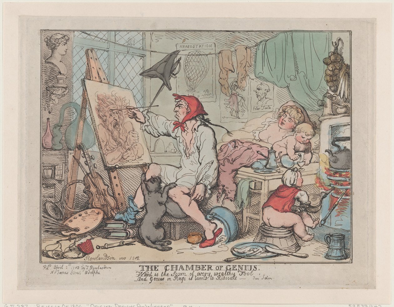 La camera del genio, 2 aprile 1812 da Thomas Rowlandson