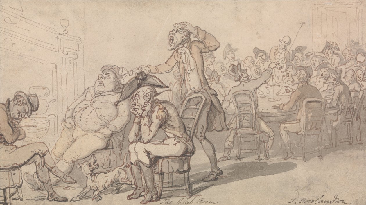 La sala del club da Thomas Rowlandson