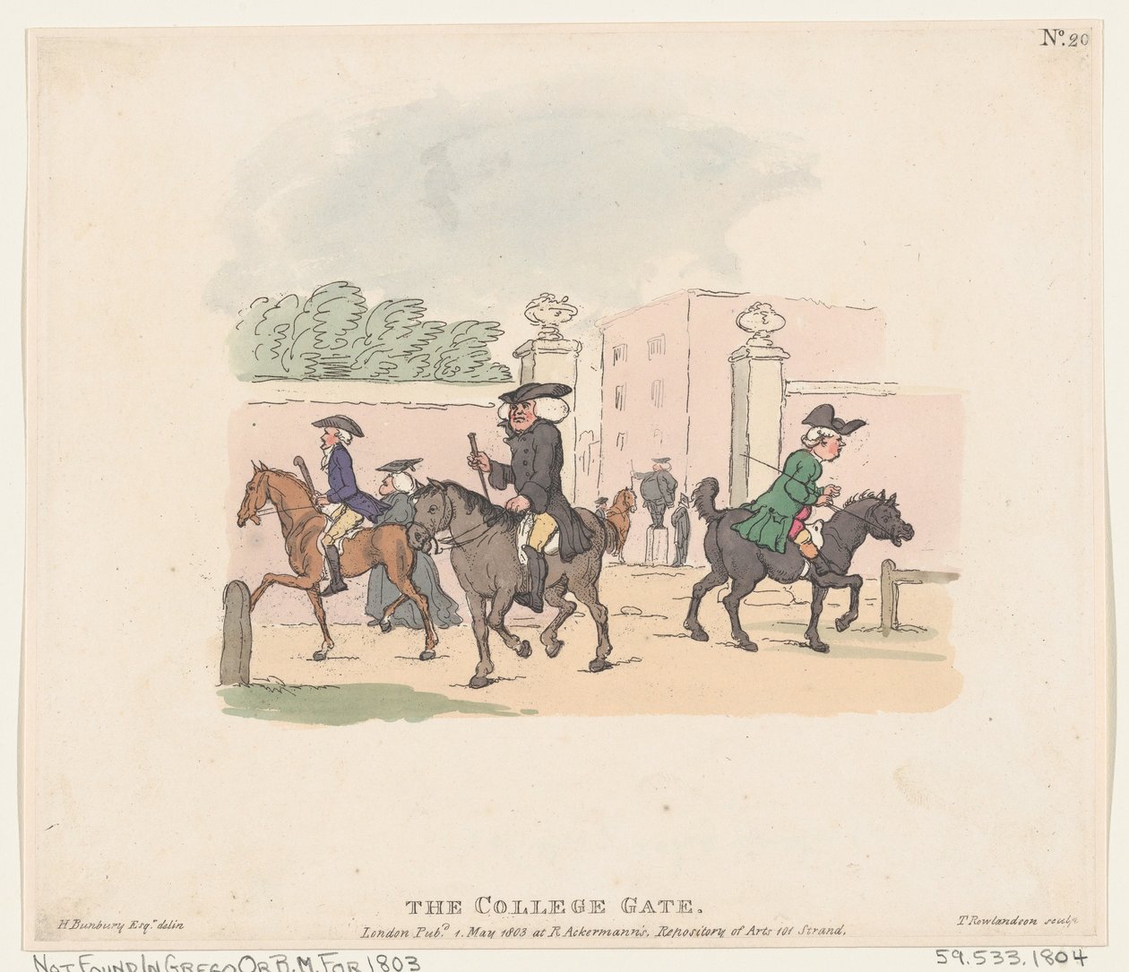 Il cancello del college, 1 maggio 1803 da Thomas Rowlandson