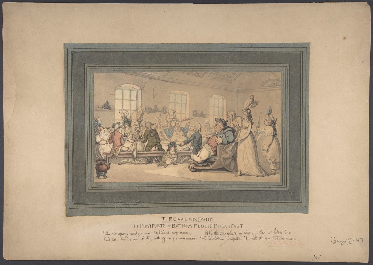 I piaceri del bagno: una colazione aperta al pubblico da Thomas Rowlandson