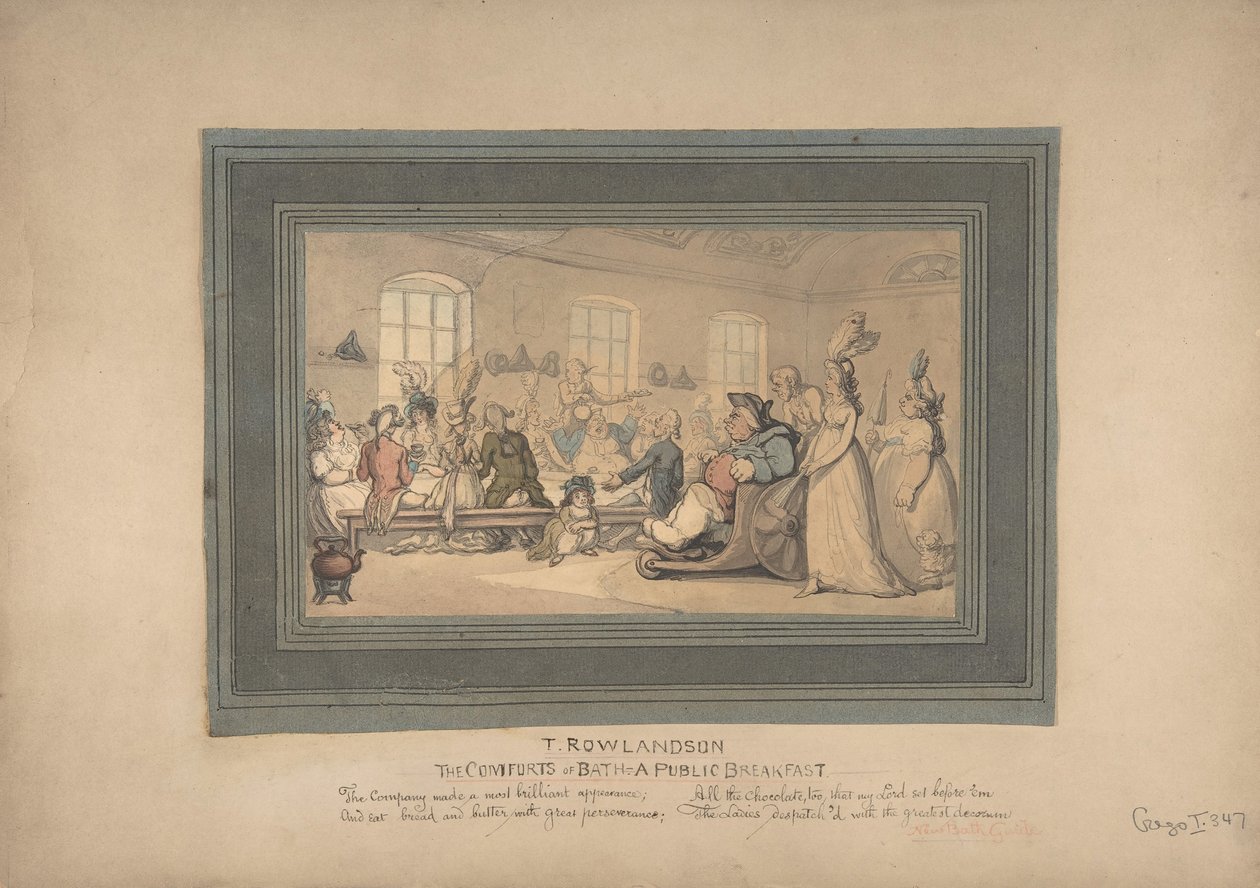 I comfort di Bath e colazione pubblica, 1780-1827 da Thomas Rowlandson