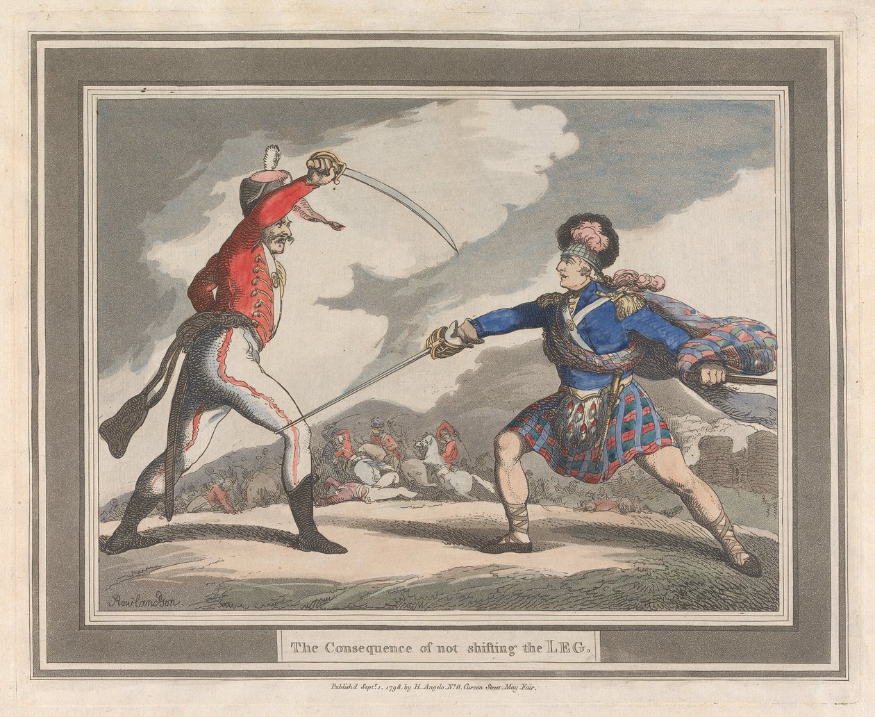 Le conseguenze del mancato spostamento della gamba da Thomas Rowlandson