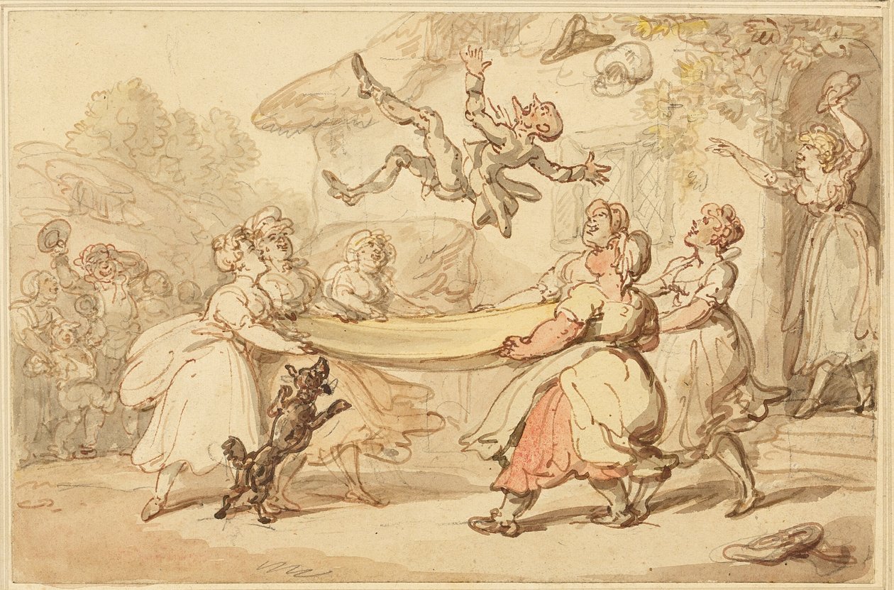 La punizione del dottore messa in atto con il piccolo divertimento di tutto il villaggio da Thomas Rowlandson