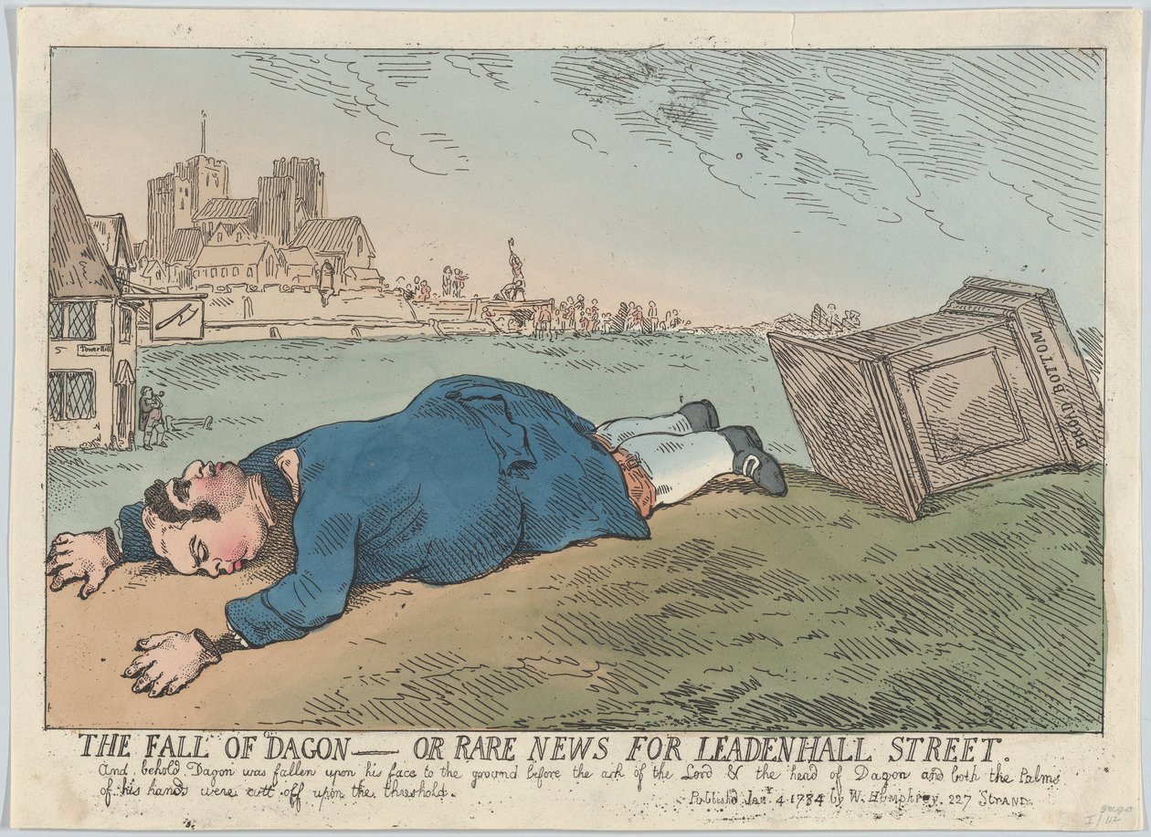 La caduta di Dagon - O rare notizie per Leadenhall Street da Thomas Rowlandson
