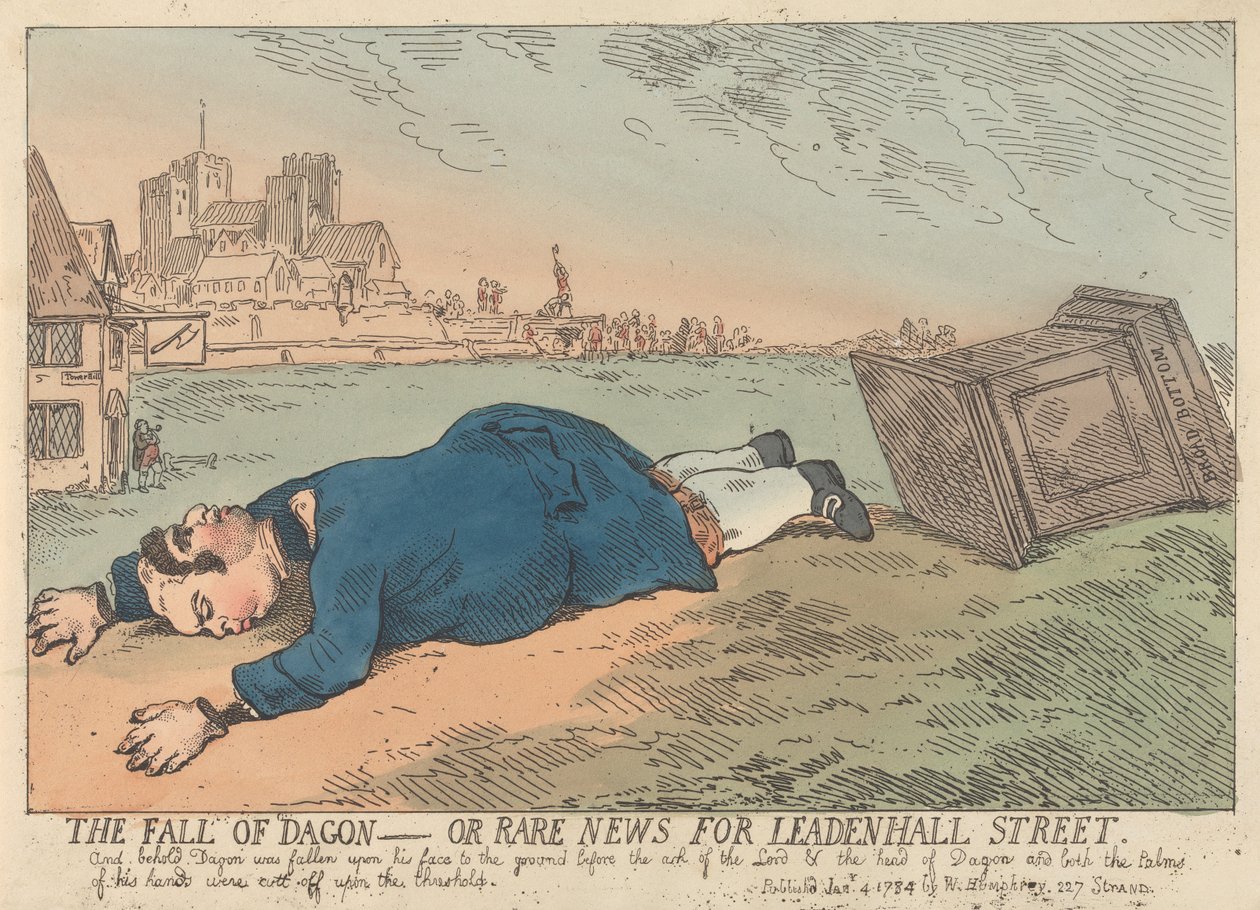 La caduta di Dagon - ovvero Notizie insolite da Leadenhall Street da Thomas Rowlandson