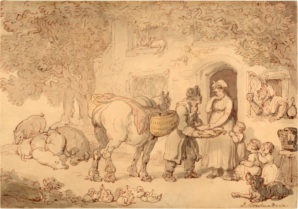 Il venditore di pesce, circa 1775-1800 da Thomas Rowlandson