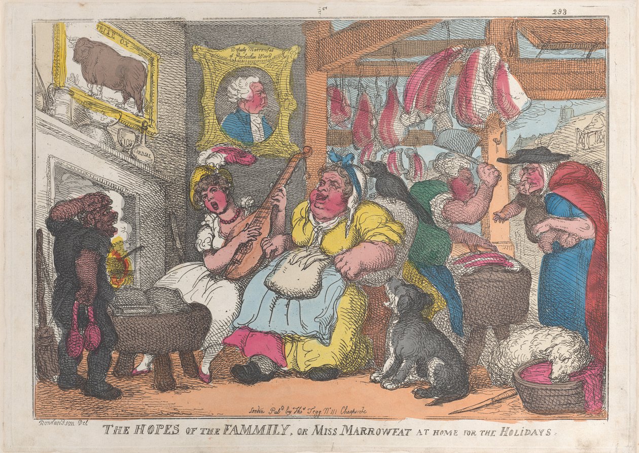 Le speranze della famiglia, o Miss Marrowfat a casa per le vacanze, 1809-13 da Thomas Rowlandson