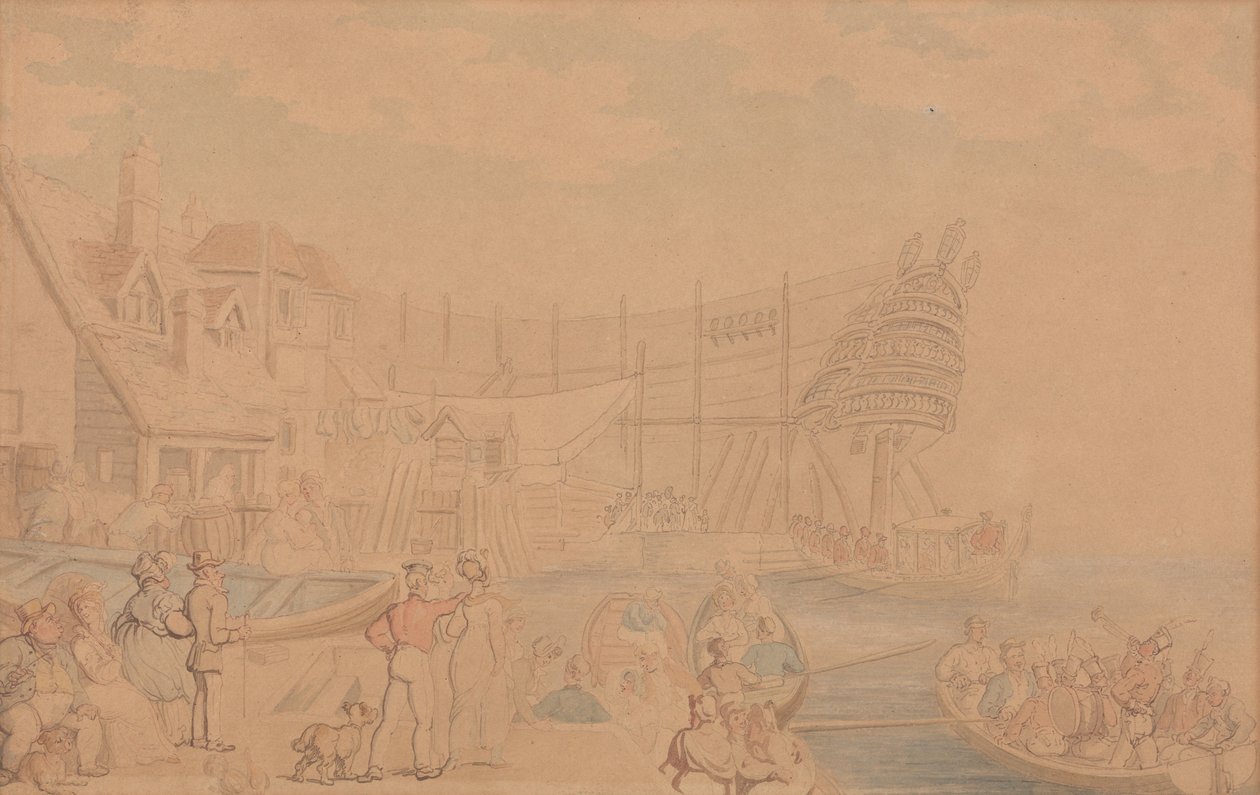 Il varo di una nave da Thomas Rowlandson