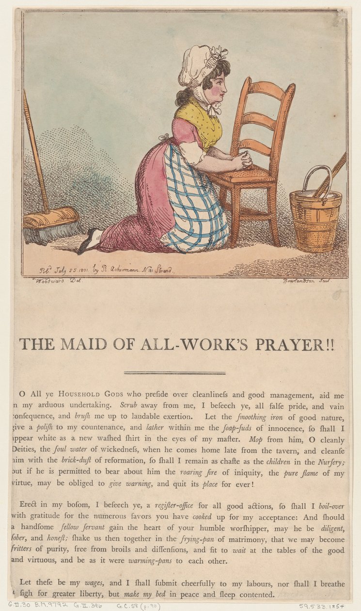 La preghiera della domestica tuttofare!! da Thomas Rowlandson