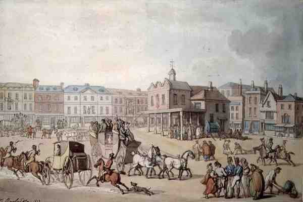 La piazza del mercato, Kingston-upon-Thames da Thomas Rowlandson