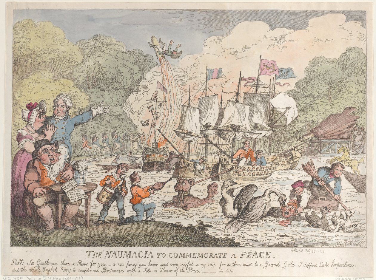 La Naumacia per commemorare la pace da Thomas Rowlandson