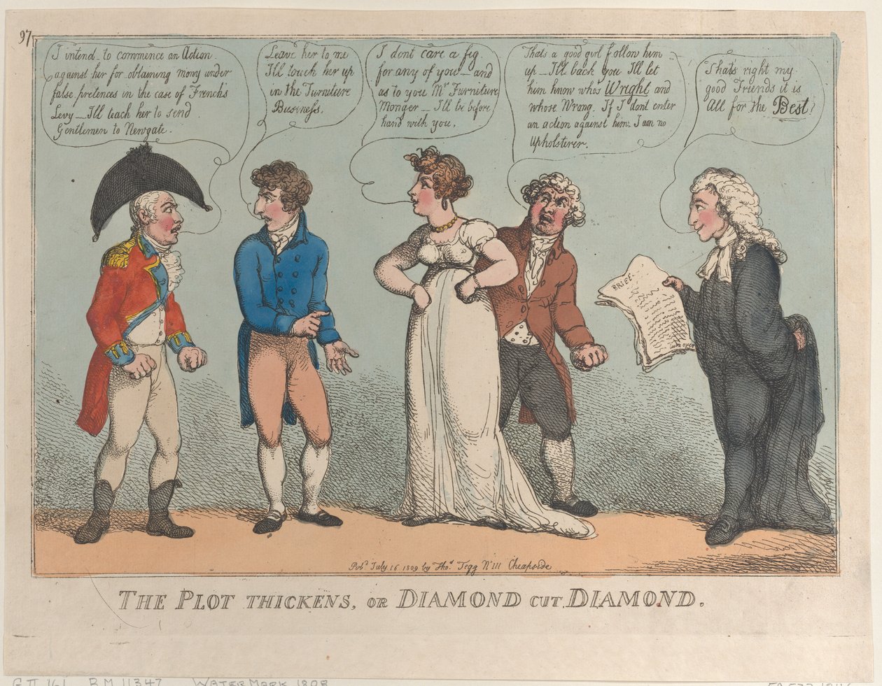 La trama si infittisce, o diamante taglia diamante, 16 luglio 1809 da Thomas Rowlandson