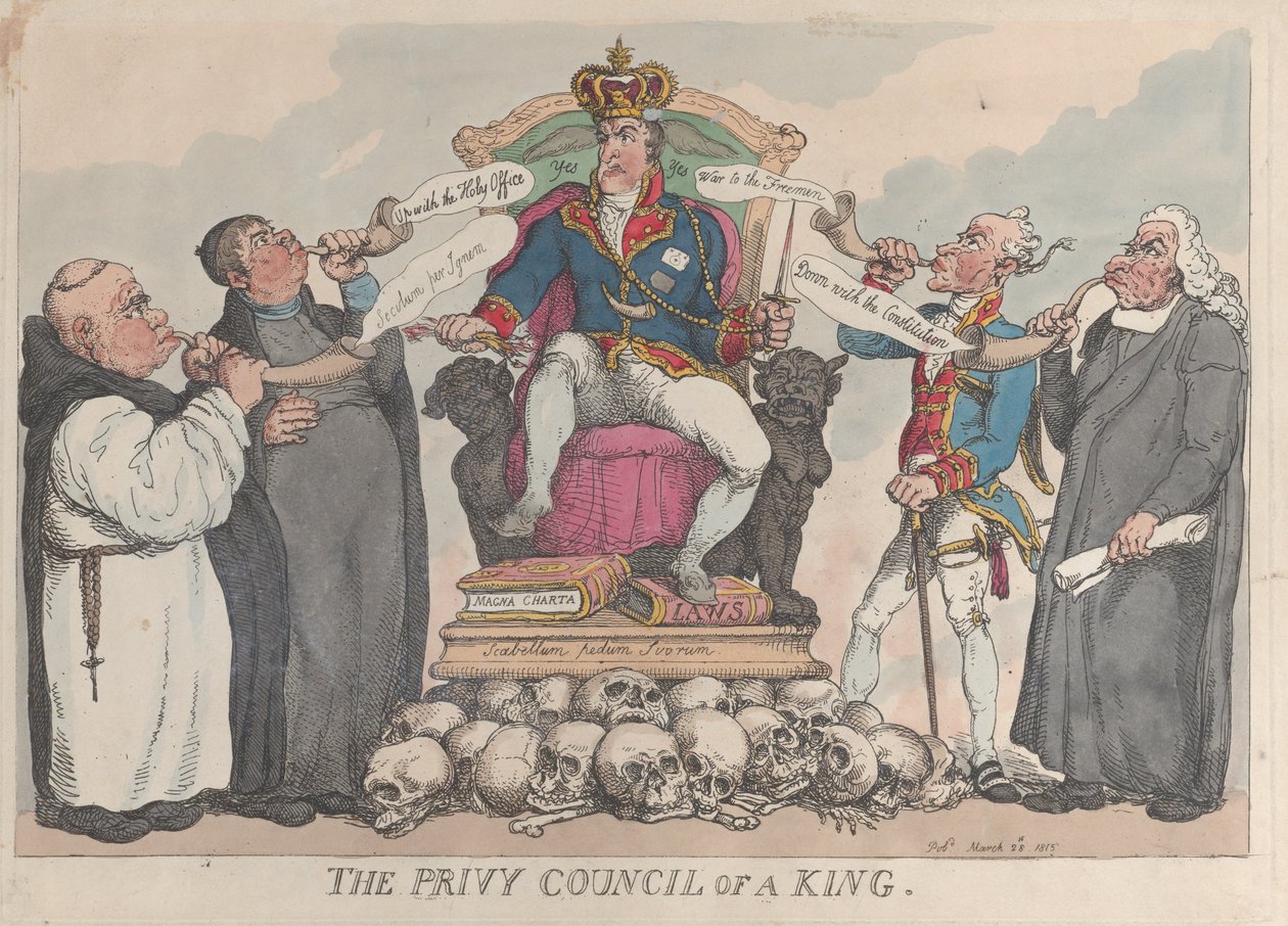 Il consiglio privato di un re da Thomas Rowlandson