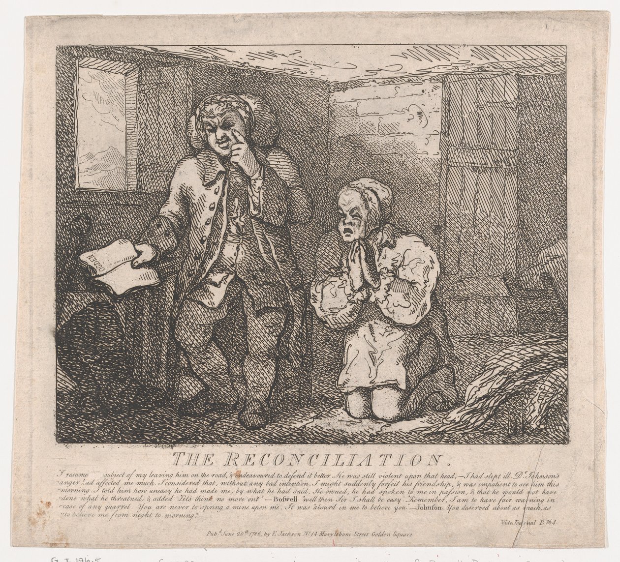 La riconciliazione, Bellezze pittoresche di Boswell, Parte seconda, 20 giugno 1786 da Thomas Rowlandson