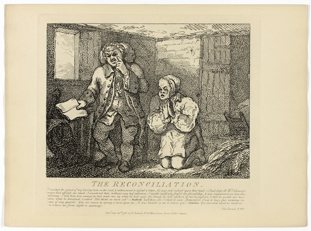 La riconciliazione, dal Tour delle Ebridi di Boswell da Thomas Rowlandson