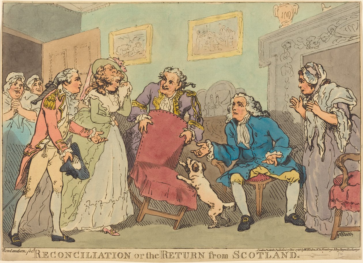 La riconciliazione, o Il ritorno dalla Scozia da Thomas Rowlandson