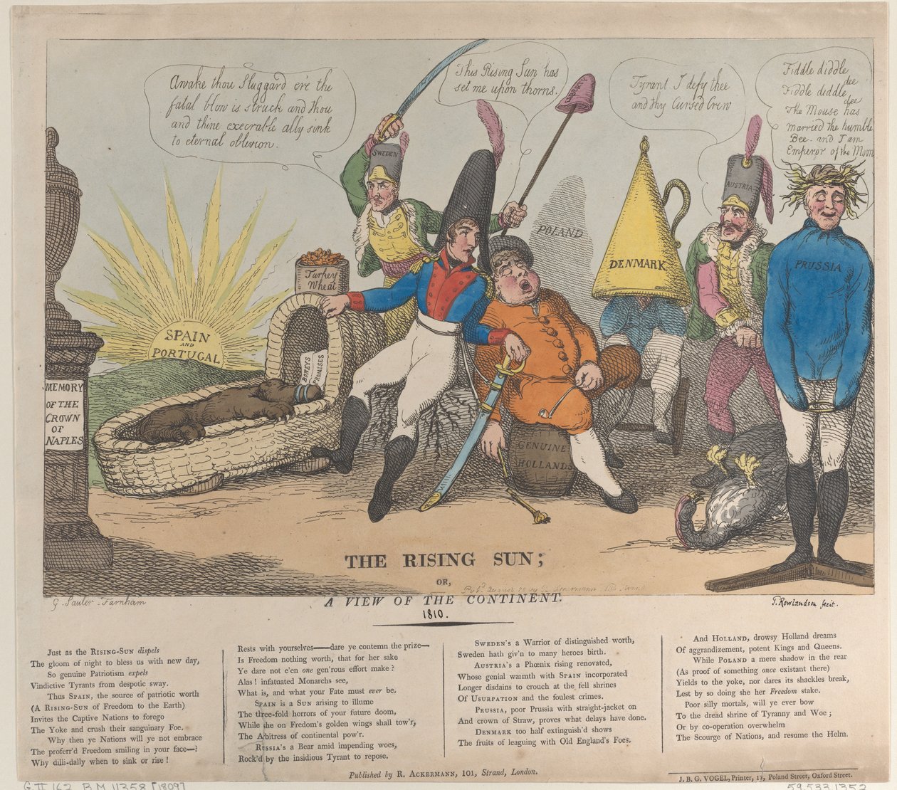 Il sole nascente, o Una vista del continente da Thomas Rowlandson