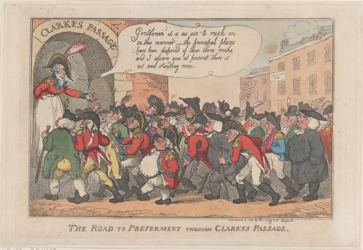 La strada per il successo attraverso il passaggio di Clarke, 5 marzo 1809 da Thomas Rowlandson