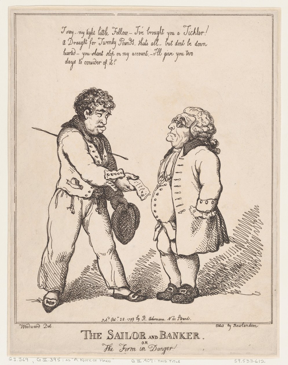 Il Marinaio e il Banchiere, o la Ditta in Pericolo, 28 ottobre 1799 da Thomas Rowlandson