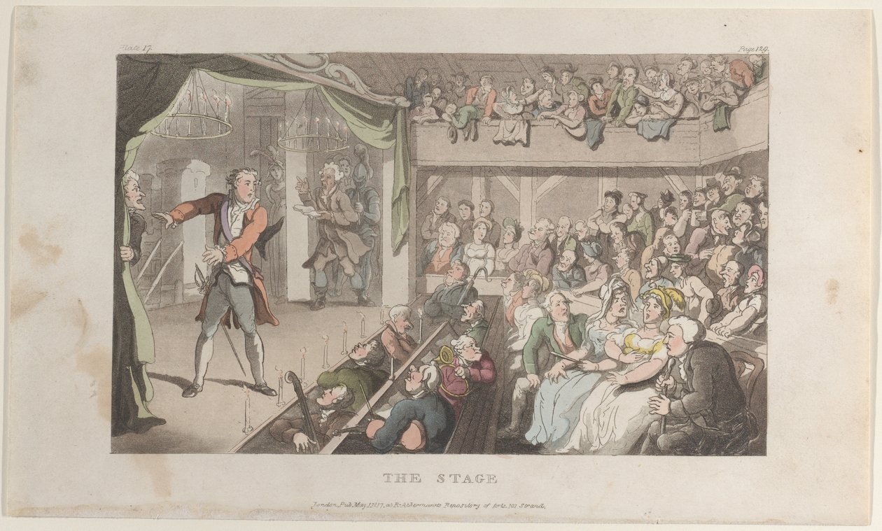 Il palcoscenico. George Primrose come Orazio, da Il vicario di Wakefield da Thomas Rowlandson