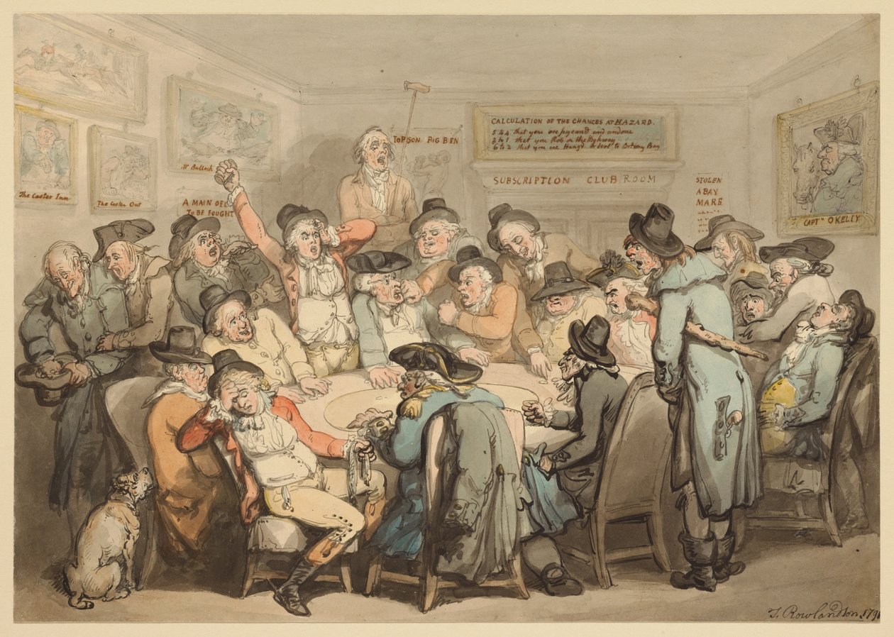 La sala del club degli abbonati da Thomas Rowlandson