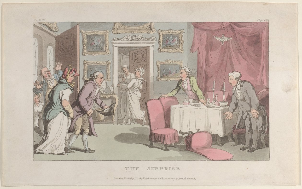 La sorpresa, da Il vicario di Wakefield, 1 maggio 1817 da Thomas Rowlandson